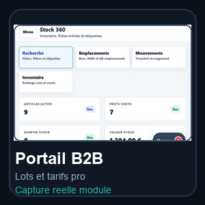 Portail B2B lots et palettes